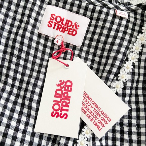 🌺SOLD🌺 NWT Solid & Striped | Black & White Gingham Cutout Dress Small - Picture 10 of 11